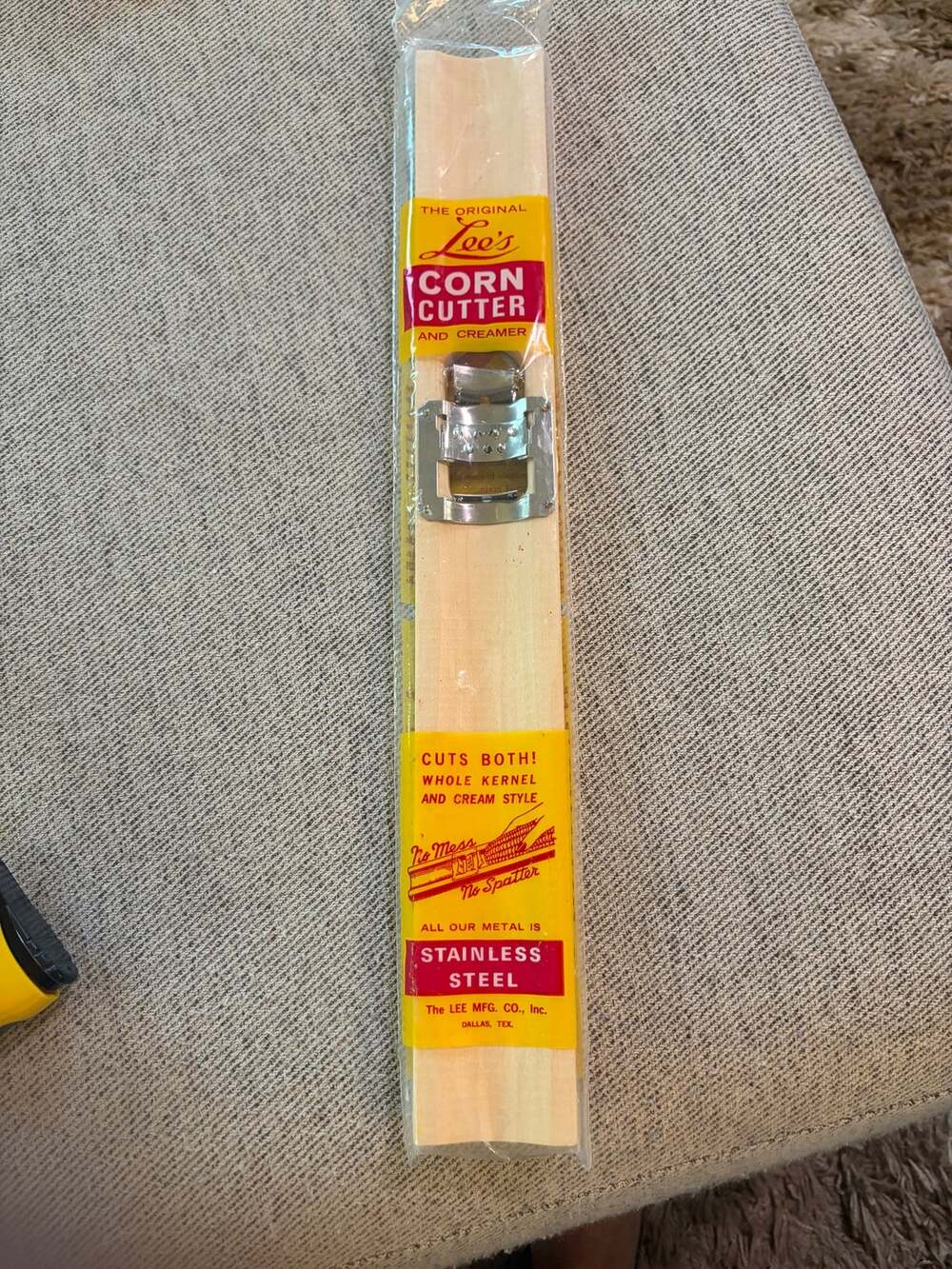 NEW Sealed Original Lee's Corn Cutter and Creamer Stainless Steel Wood Vintage